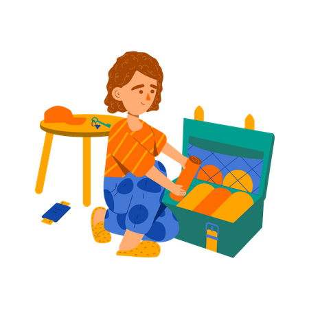 Luggage packing for trip  Illustration