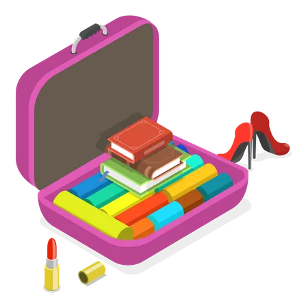 Luggages with Personal Belonging  Illustration