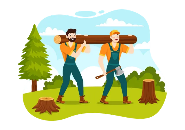 Lumber Extraction  Illustration