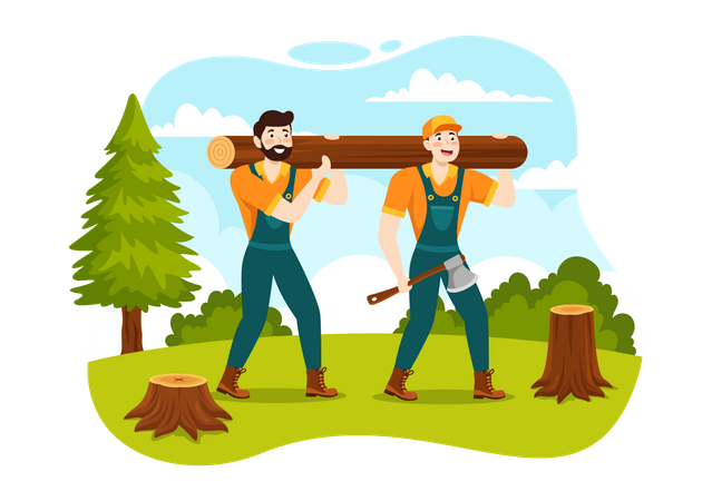 Lumber Extraction  Illustration