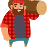 lumberjack carry wood illustration