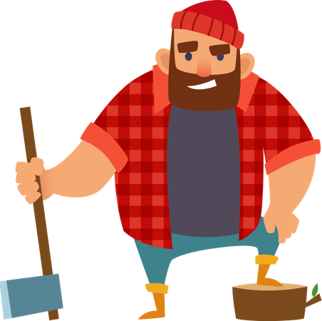 Lumberjack with axe Illustration