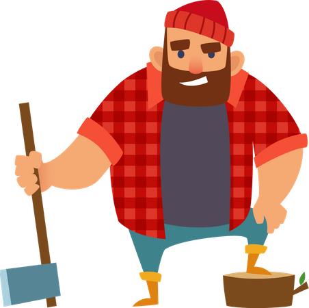 Lumberjack with axe  Illustration