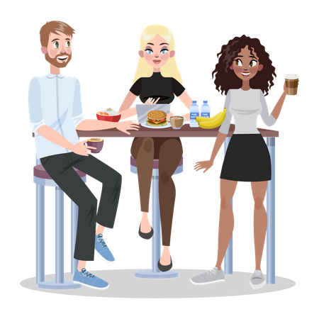 Lunch break in office  Illustration