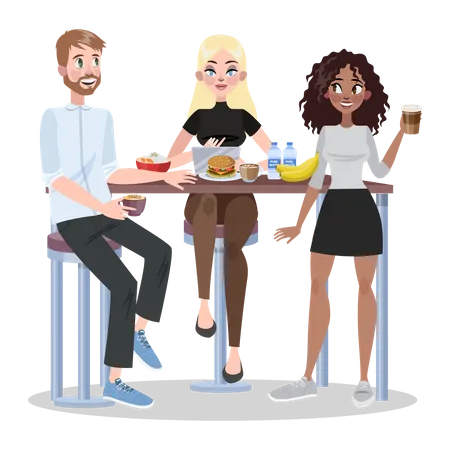 Lunch break in office  Illustration