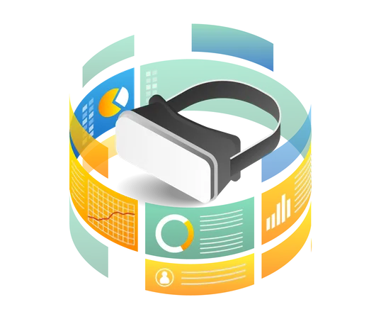 Diagramme d'analyse de données de lunettes vr  Illustration