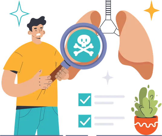 Lung damage  Illustration