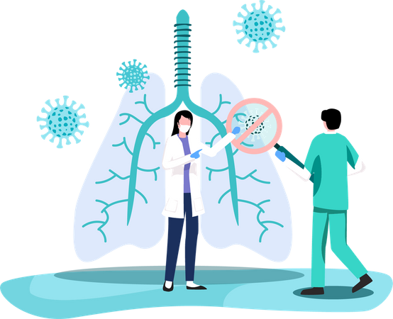 Lungs Being Affected Coronavirus  Illustration