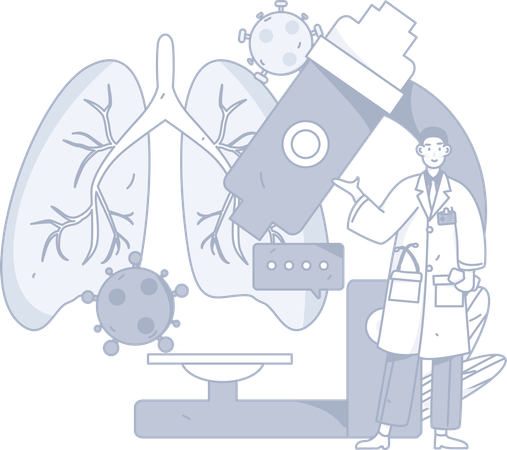 Lungs checkup  Illustration