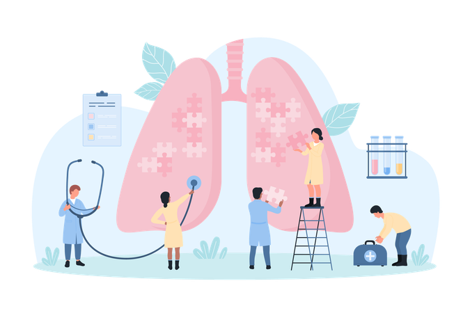 Lungs health treatment  Illustration