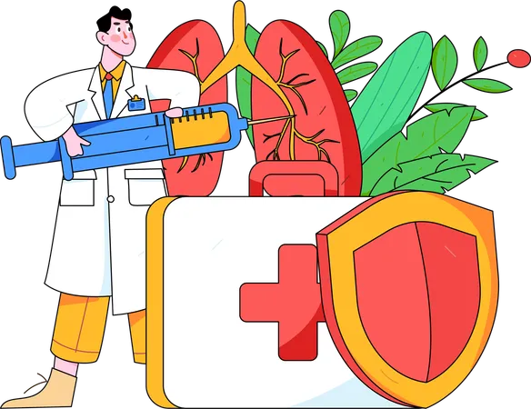 Lungs infection  Illustration