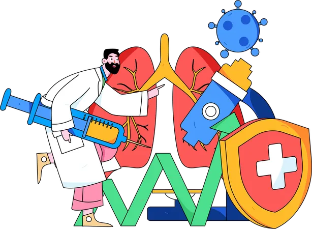 Lungs infection  Illustration