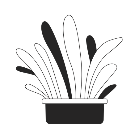 Lush plant growing in pot  Illustration