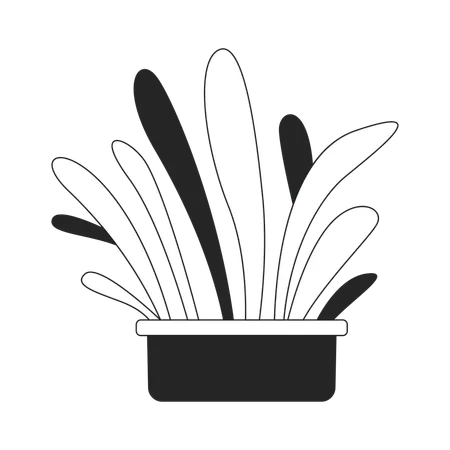 Lush plant growing in pot  Illustration