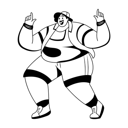 Lustiger Junge tanzt  Illustration