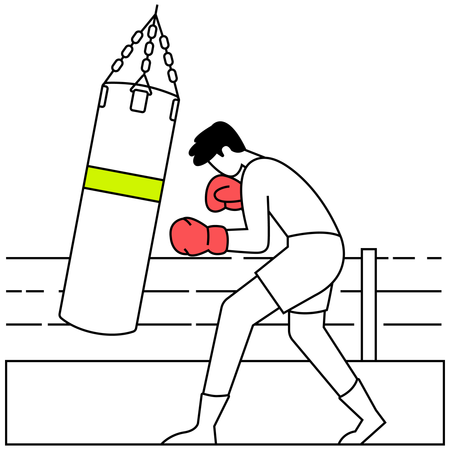 Combate de boxe  Ilustração