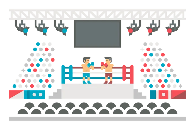 Combate de boxe  Ilustração