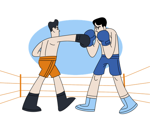 Combate de boxe  Ilustração