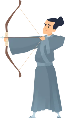 China Lutadores Tradicionais Herois Orientais Samurai Ninja Ilustração
