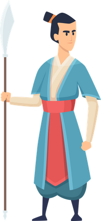 Lutador samurai  Ilustração