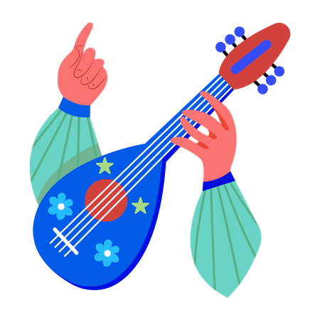 Lute Music  Illustration