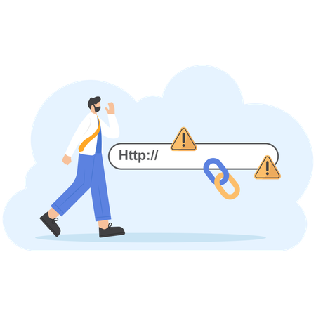 L'utilisateur tente d'accéder à un site malveillant  Illustration