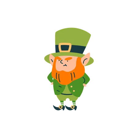 Un lutin au visage mécontent pour la Saint-Patrick  Illustration