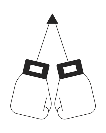 Luvas de boxe penduradas  Ilustração