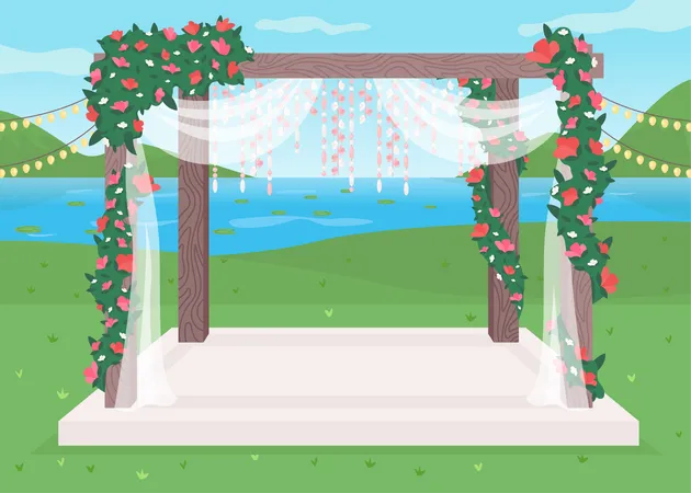 Luxurious outdoor wedding venue Illustration