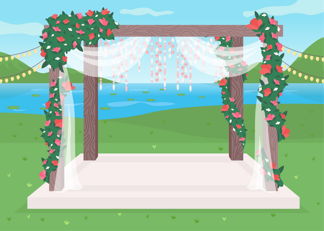 Luxurious outdoor wedding venue  Illustration