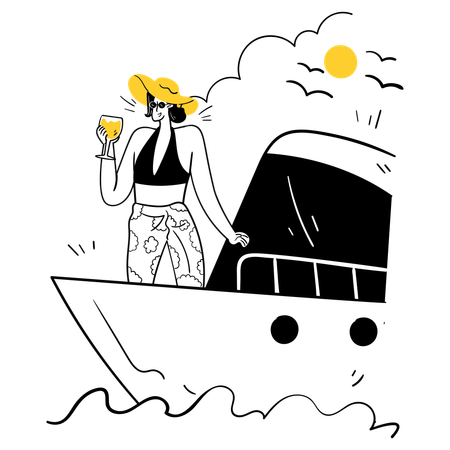 Luxury Cruise Journey  Illustration