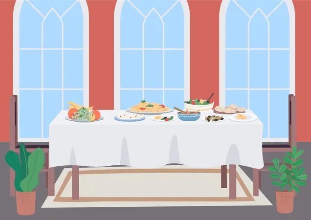 Luxury dinner table Illustration