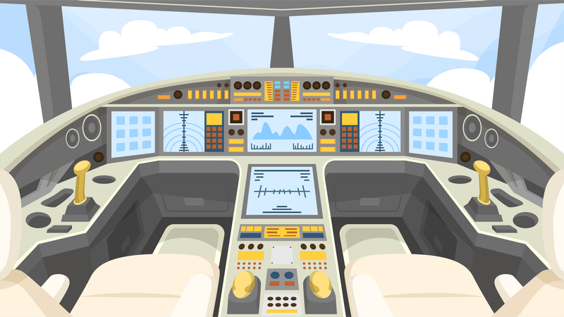 Luxury Jet Cockpit Illustration