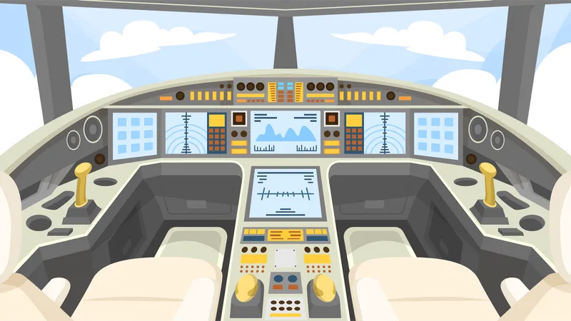 Luxus-Jet-Cockpit  Illustration