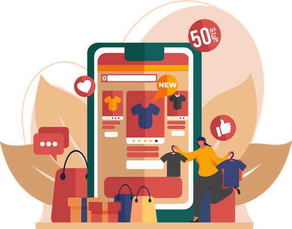 M Commerce  Illustration