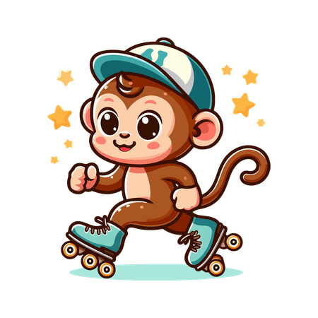 Macaco fazendo patinação  Illustration