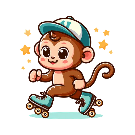 Macaco fazendo patinação  Illustration