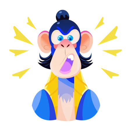 Personagem macaco irritado  Ilustração