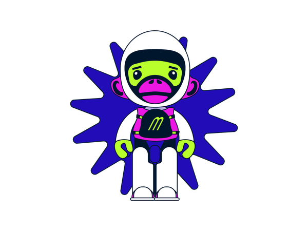 Macaco robótico vestindo traje espacial  Ilustração