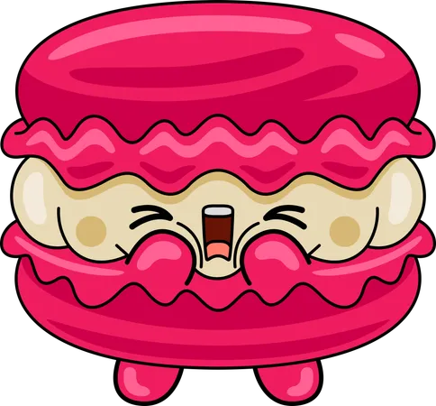 Mascotte de macaron criant  Illustration