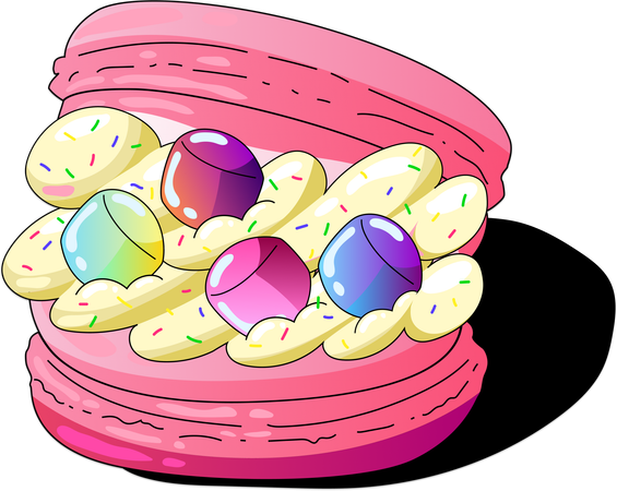 Macaron Paradise Cake  Illustration