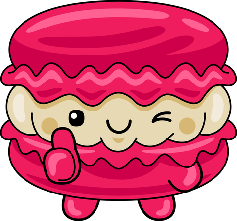 Macaroon Mascot showing thumbs up  Illustration