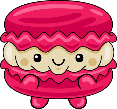 Mascote Macaroon  Ilustração