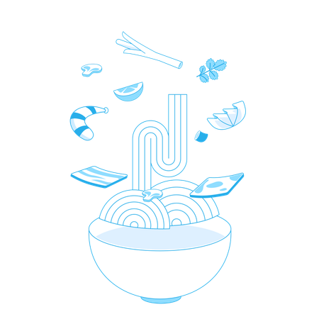 Macarrão no ar  Ilustração