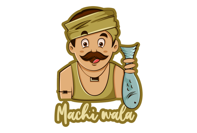 Best Premium Machi Wala Illustration download in PNG & Vector format