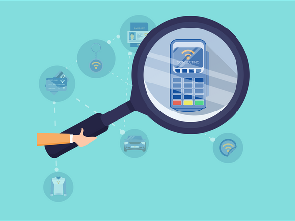 Machine à glisser les cartes avec technologie NFC  Illustration