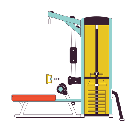 Machine à ramer des câbles assise  Illustration