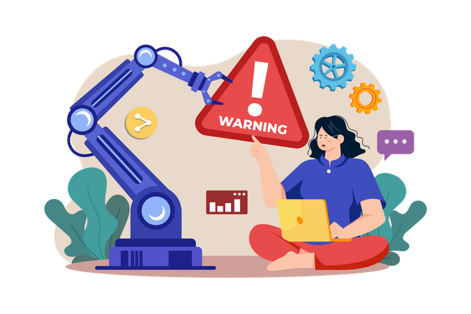 Machine automatique donnant un avertissement  Illustration