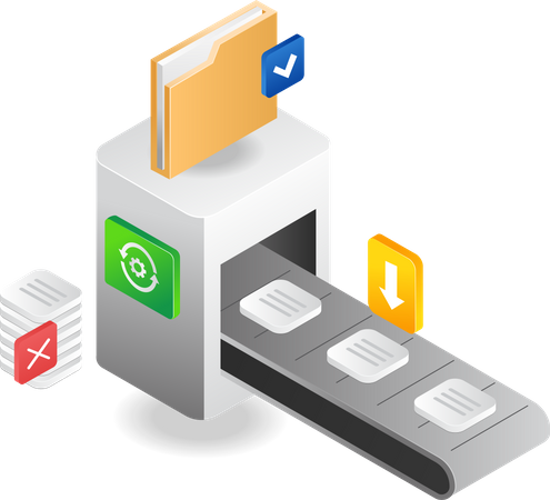 Machine create data folder processing  Illustration