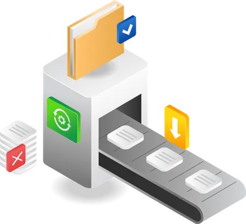 Machine create data folder processing  Illustration